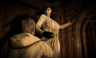 Lady Dimitrescu slashing Ethan Winters in Resident Evil Village